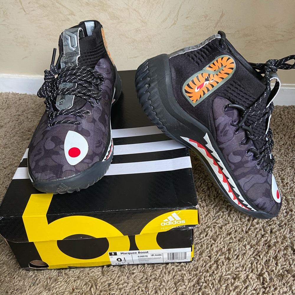 😎😎SOLD😎😎Adidas DAME 4 BAPE Black Camo - Picture 4 of 16